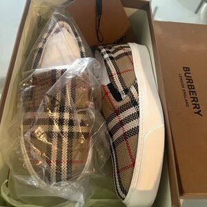 Burberry Plaid Slip-On Sneakers